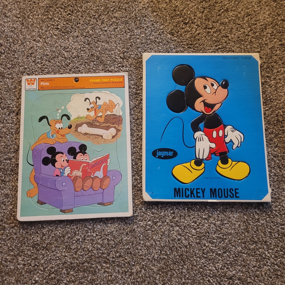 Disney Mickey Mouse and Pluto Puzzle Set - Blue and Yellow